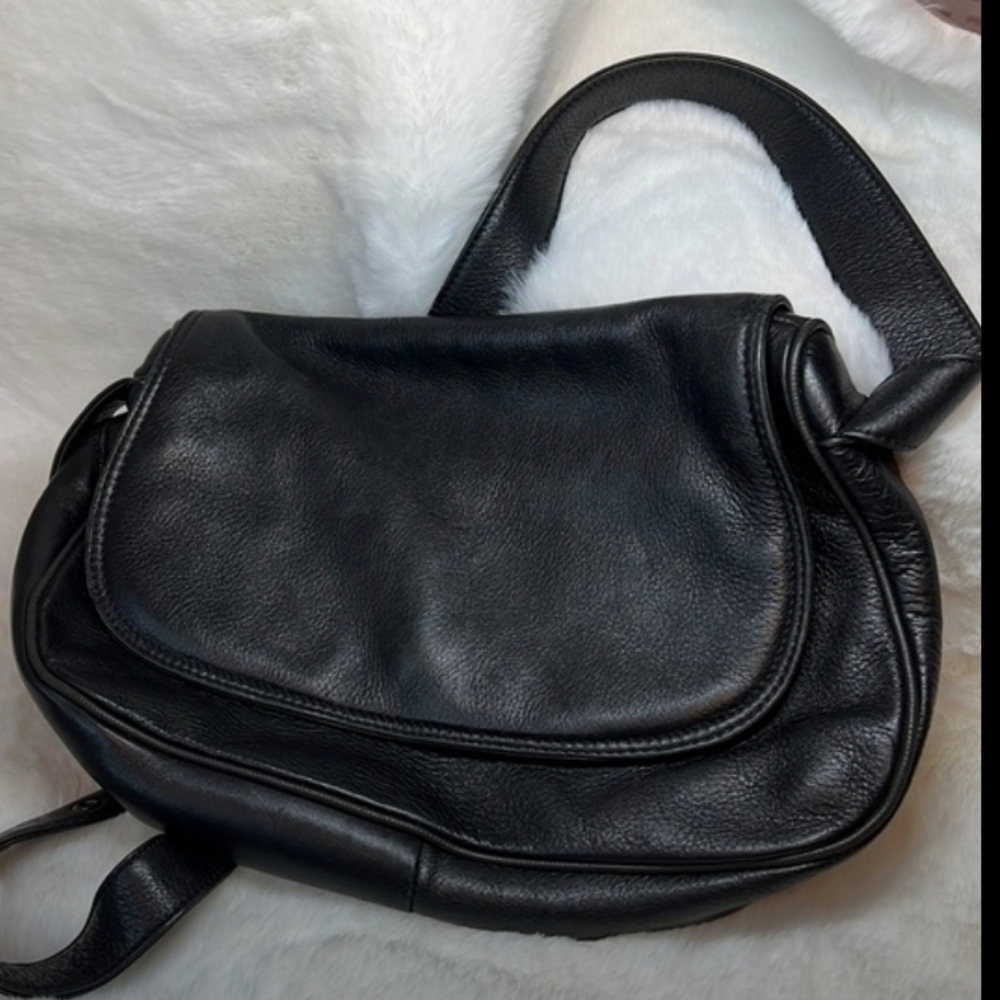 Black Leather Purse Made in Italy